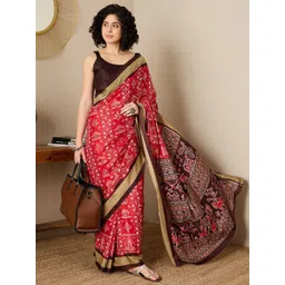 Mitera Warli Silk Blend Ready to Wear Sambalpuri Saree-picture-41
