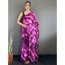 Mitera Women Tie and Dye Dyed Pure Georgette Ready to Wear Saree-picture-26