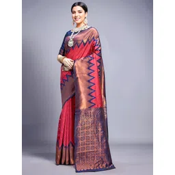 Mitera Women Woven Design Zari Art Silk Kanjeevaram Saree-picture-29