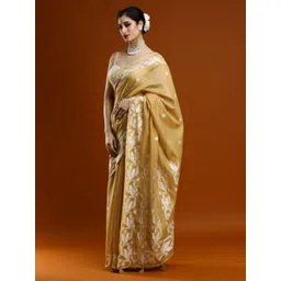 Mitera Women Woven Design Zari Muga Saree image 5