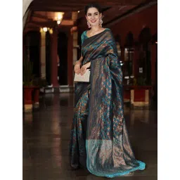 Mitera Woven Design Zari Silk Blend Banarasi Saree-picture-26