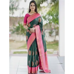 Mitera Woven Design Zari Silk Blend Banarasi Saree-picture-31