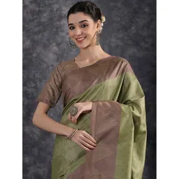 Mitera Woven Design Zari Silk Blend Tussar Saree-picture-39