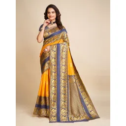 Mitera Woven Ethnic Motifs Woven Design Banarasi Saree-picture-34