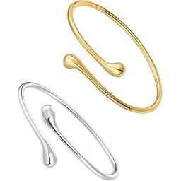 mittijoy 2Pcs Gold Arm Cuff, Arm Cuff Jewellery for Women, Gold Bangles for Women, Bracelet, Stylish Accessory for Party, Performance, Photography, Dance, Daily Wear-picture-46