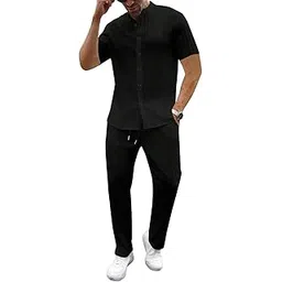 mittli style meets comfort MITLLI Mens Co-ord-Set,Regular wear,Comfort wear || Half Sleeve || Men's Night Suit Pajama Set Black-picture-39