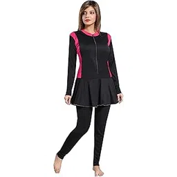 mitushi products Full Body Ladies Swimsuit Padded Black_TBlue (small, Polyester)-picture-12