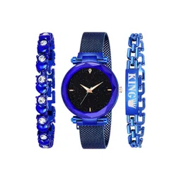 mivaan Girls Dial & Stainless Steel Bracelet Style Straps Analogue Watch C-Q-Black-56-Bracelet-picture-13