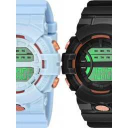 mivaan Unisex Kids Dial & Straps Digital Stopwatch Watch Com2-51.Blue-Pcl Pink-picture-35