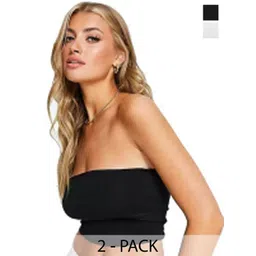 MIXFIT Pack of 2 Solid Tube Knitted Crop Top-picture-24