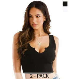 MIXFIT Pack Of 2 Women Ribbed Tank Crop Top-picture-41