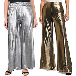 mixfit Stylish Trendy & Premium Shimmer Palazzos for Womens-(Pack of 2)-picture-13
