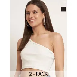 MIXFIT Women Pack of 2 One Shoulder Fitted Crop Top-picture-33