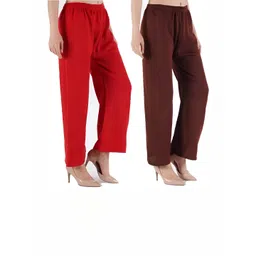 MIXFIT Women Pack Of 2 Relexed Fit High-Rise Trousers-picture-40