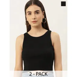 MIXFIT Women Pack of 2 Round Neck Sleeveless Tank Crop Top-picture-33