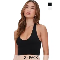 MIXFIT Women Pack of 2 Scoop Neck Sleeveless Tank Crop Top-picture-34