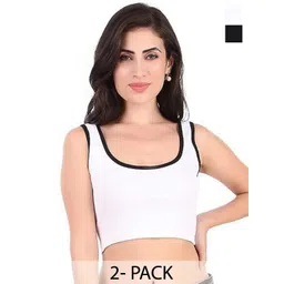 MIXFIT Women Pack Of 2 Tank Crop Cotton Top-picture-15