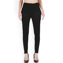 MIXFIT Women Slim Fit Cotton Mid-Rise Flat-Front Regular Trousers-picture-24