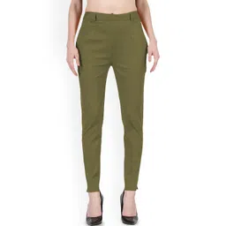 MIXFIT Women Slim Fit Mid-Rise Cotton Trousers-picture-23