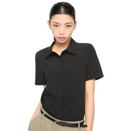 MIXXO Black Essential Wrinkle-Free Regular Fit Blouse-picture-34