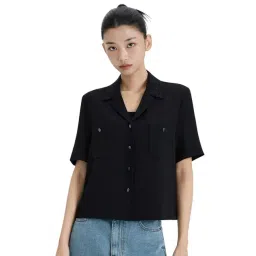 MIXXO Black Jacket Style Setup Regular Fit Blouse-picture-36