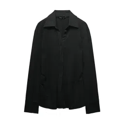 MIXXO Black Regular Fit Wrinkle Blouse-picture-46