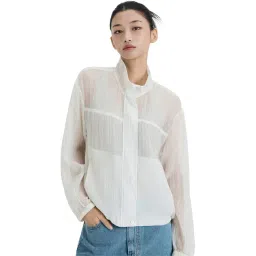 MIXXO Cream Linkle See-Through Regular Fit Jumper-picture-19