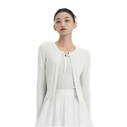 MIXXO Ivory Ribbon Regular Fit Cardigan-picture-29