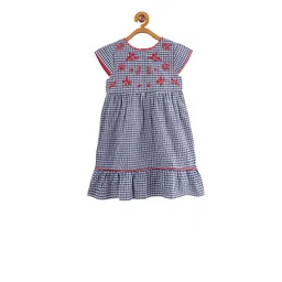 Miyo Girls Black & White Checked Fit and Flare Dress-picture-31
