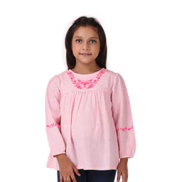 Miyo Girls Pink Striped Regular Top-picture-49