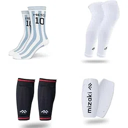 Mizaki Legender Football Sock, Leg Sleev, Shingurd and Shingurd Supporter Combo Pack for Men&Women, All-in-One Football Accessories Pack, (Messi - 10)-picture-12