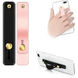 Mizi [2 Pieces] Universal Portable Silicone Kickstand Phone Grip Finger Ring Holder Strap Stand for Most Smartphones - Black/Pink-picture-17
