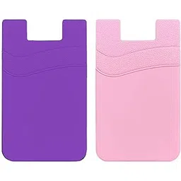 Mizi (2Pack Silicone Adhesive Double Pocket Phone Wallet, Card Holder for Back of Phone Stick on Phone Cases for iPhone/Android/Samsung Galaxy - (Pink/Purple)-picture-12