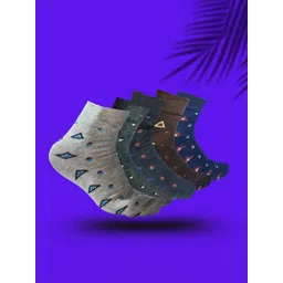 MJE 5-Pcs Patterned Cotton Ankle Length Socks-picture-28