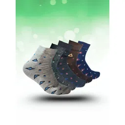 MJE 5-Pcs Patterned Cotton Ankle Length Socks-picture-30