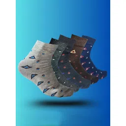 MJE 5-Pcs Patterned Cotton Ankle Length Socks-picture-31