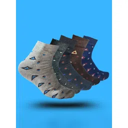 MJE 5-Pcs Patterned Cotton Ankle Length Socks-picture-32