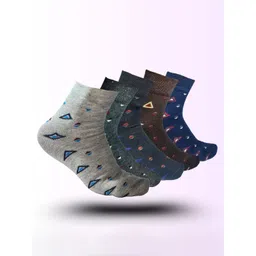 MJE 5-Pcs Patterned Cotton Ankle Length Socks-picture-24