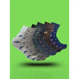 MJE 5-Pcs Patterned Cotton Ankle Length Socks-picture-36