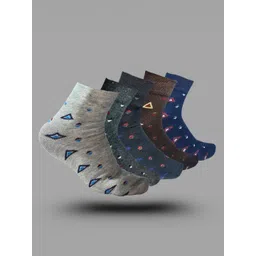 MJE 5-Pcs Patterned Cotton Ankle Length Socks-picture-40