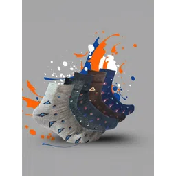 MJE 5-Pcs Patterned Cotton Ankle Length Socks-picture-38