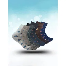 MJE 5-Pcs Patterned Cotton Ankle Length Socks-picture-14