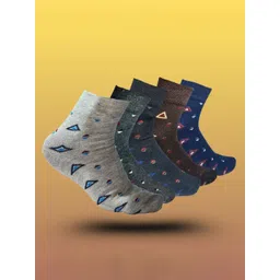 MJE 5-Pcs Patterned Cotton Ankle Length Socks-picture-26