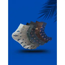 MJE 5-Pcs Patterned Cotton Ankle Length Socks-picture-15