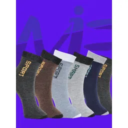 MJE 6-Pcs Patterned Anti-Bacterial Cotton Ankle Length Socks-picture-19