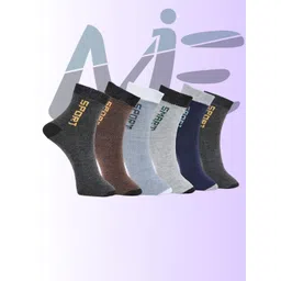 MJE 6-Pcs Patterned Anti-Bacterial Cotton Ankle Length Socks-picture-31