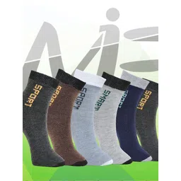 MJE 6-Pcs Patterned Anti-Bacterial Cotton Ankle Length Socks-picture-16