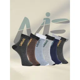 MJE 6-Pcs Patterned Anti-Bacterial Cotton Ankle Length Socks-picture-15