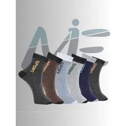 MJE 6-Pcs Patterned Anti-Bacterial Cotton Ankle Length Socks-picture-28