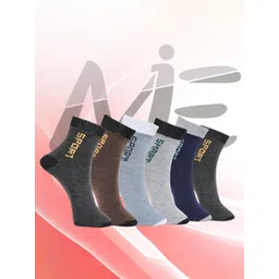 MJE 6-Pcs Patterned Anti-Bacterial Cotton Ankle Length Socks-picture-11